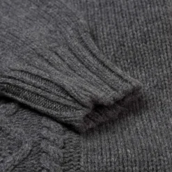 William Lockie Flannel Gray Turtleneck Sweater