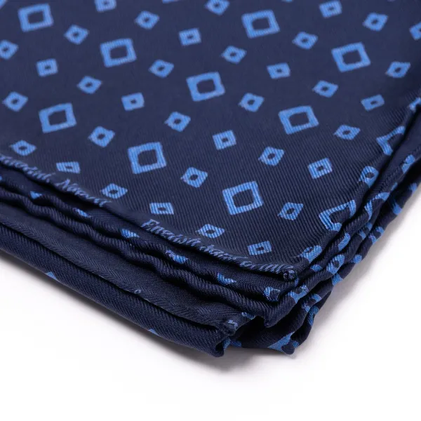 Cesare Attolini Foulard Neckerchief "Cubi" In Pure English Silk