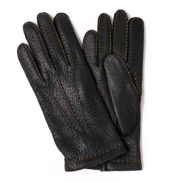 Thomas Riemer Wien Glove "Auerberg" Made Of Peccary Leather With Cashmere Lining - Hand S
