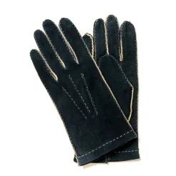 Thomas Riemer Wien Gloves "Offizier" Made Of Blue Deerskin