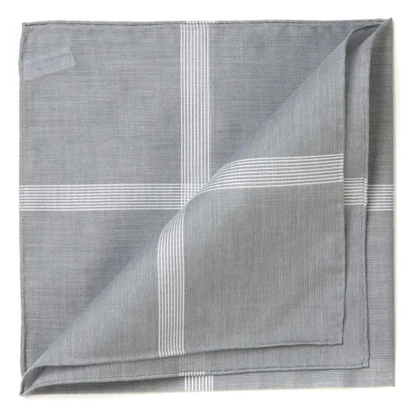 Simonnot-Godard Gray Handkerchief "Symphony" In Cotton - Hand-Rolled