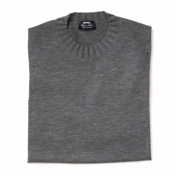 Cesare Attolini Gray Pullover "Duvet" Made Of Pure Cashmere