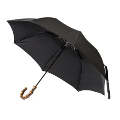 Maglia Gray-Black Telescopic Umbrella "Prince De Galles" With Bamboo Handle