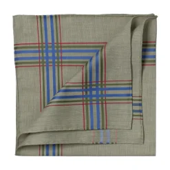 Simonnot-Godard Green Patterned Cotton Handkerchief