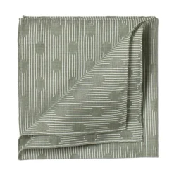 Simonnot-Godard Green Patterned Cotton Pocket Square