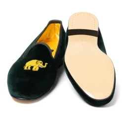 Bowhill u0026 Elliott Green Velvet Slipper 
