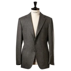 Cesare Attolini Grey Suit "Flanella Pipi" Made Of English Wool By Fox Brother'S - Pure