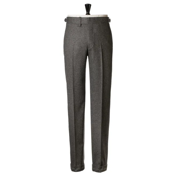 Cesare Attolini Grey Suit "Flanella Pipi" Made Of English Wool By Fox Brother'S - Pure