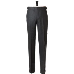 Cesare Attolini Grey Trousers "Fox Flannel" Made Of English Wool - Purely Handcraft