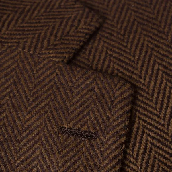 Cesare Attolini Jacket "Herringbone" Made Of Pure Merino Wool From Fox Brother'S - Pur