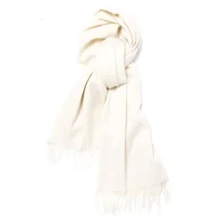 Joshua Ellis X Mj: Ripple Plain Stole Scarf In Pure Scottish Cashmere
