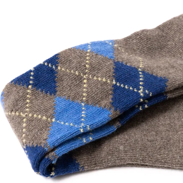 Sozzi Knee Sock "Argyle" From A Cashmere Blend