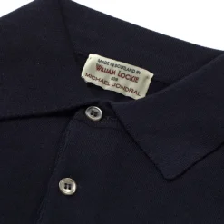 William Lockie Knitted Polo "Devon" In Finest 14 Micron Merino Wool From Loro Piana