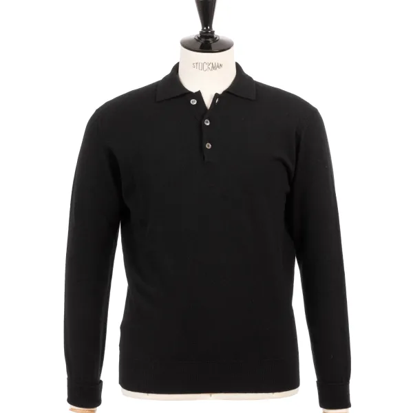 William Lockie Knitted Polo "Oxton Sportshirt" In Fine Scottish 1 Ply Cashmere