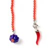 Barbarulo Napoli Lapel Chain "Lapislazuli & Corail Flower" Made Of Lapis Lazuli, Coral