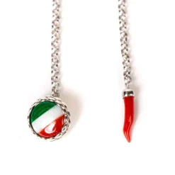 Barbarulo Napoli Lapel Chain "Le Royal Italy" Made Of Sterling Silver - Handcrafted