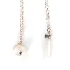Barbarulo Napoli Lapel Chain "Mother Of Pearl" Made Of Sterling Silver - Purely Handcra