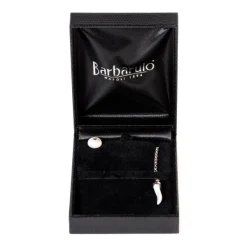 Barbarulo Napoli Lapel Chain "Mother Of Pearl" Made Of Sterling Silver - Purely Handcra