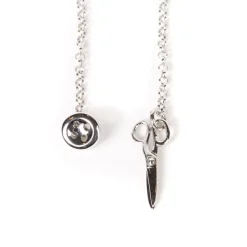 Barbarulo Napoli Lapel Chain "Sartorial Scissor" Made Of Sterling Silver - Purely Handc