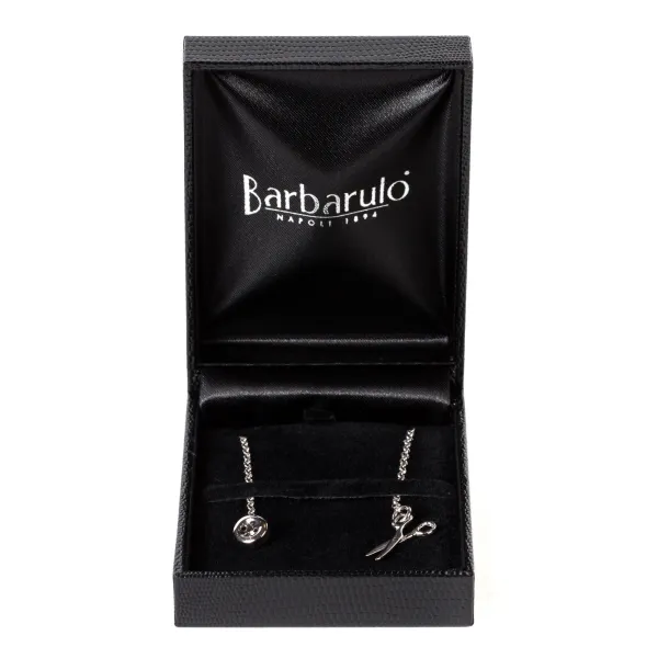 Barbarulo Napoli Lapel Chain "Sartorial Scissor" Made Of Sterling Silver - Purely Handc