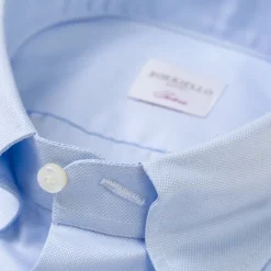 Borriello Light Blue Shirt "Royal Oxford" With Button-Down Collar And Barrel Cuf