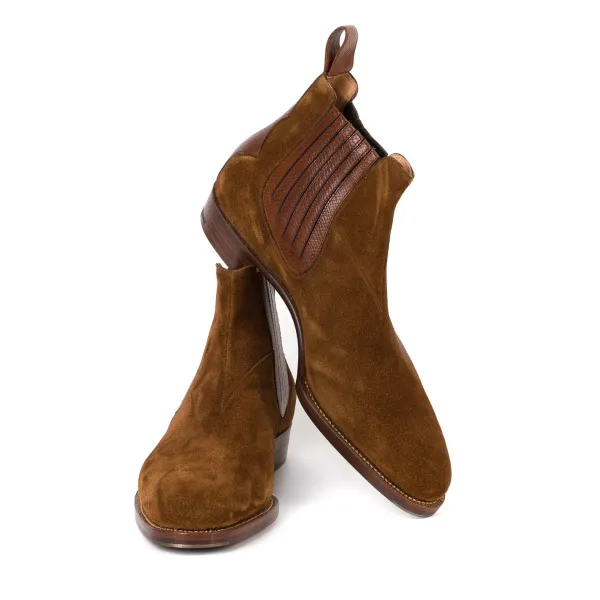 Saint Crispin's Limited Edition: Boot "Urban Rodeo" Made Of Tobacco Brown Suede Leathe