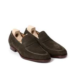 Saint Crispin's Loafer "Classic" Made Of Fango-Colored Suede - Purely Handcrafted