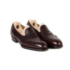 Saint Crispin's Loafer "Scotsman" Aus Dunkelbraunem Kalbsleder "Russian Calf" - Reine