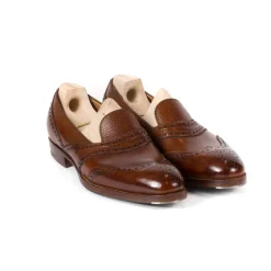 Saint Crispin's Loafer "Scotsman" Made Of Medium Brown Calfskin "Russian Calf" - Purel