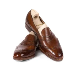 Saint Crispin's Loafer "Scotsman" Made Of Medium Brown Calfskin "Russian Calf" - Purel