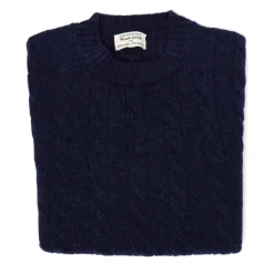 William Lockie Mj Exclusive: Sweater "Crew Cable-Rib" Made Of Pure Geelong