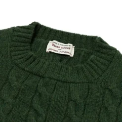 William Lockie Mj Exclusive: Sweater "Crew Cable-Rib" Made Of Pure Geelong