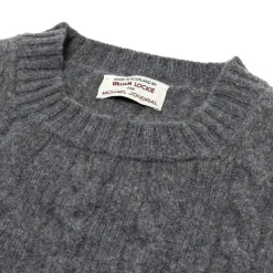 William Lockie Mj Exclusive: Sweater "Crew Cable-Rib" Made Of Pure Geelong