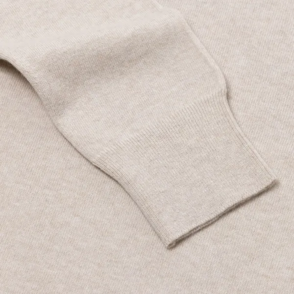 William Lockie Mj Exclusive: Vintage Crew Inset Sweater In Pure Super Geelong Lambswo
