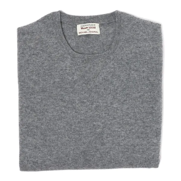 William Lockie Mj Exclusive: Vintage Crew Inset Sweater In Pure Super Geelong Lambswo