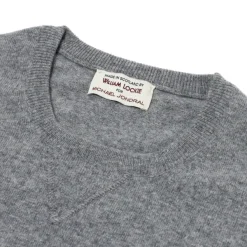 William Lockie Mj Exclusive: Vintage Crew Inset Sweater In Pure Super Geelong Lambswo