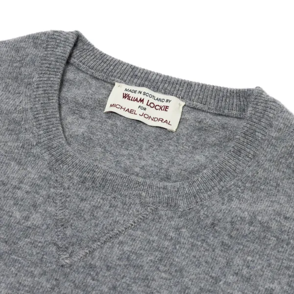 William Lockie Mj Exclusive: Vintage Crew Inset Sweater In Pure Super Geelong Lambswo