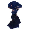 Yaser Shaw Mj Scarf "Gangtok" Made Of Finest Hand Embroidered Pashmina Cashmere -
