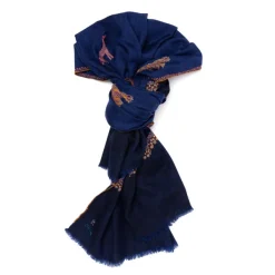 Yaser Shaw Mj Scarf "Gangtok" Made Of Finest Hand Embroidered Pashmina Cashmere -