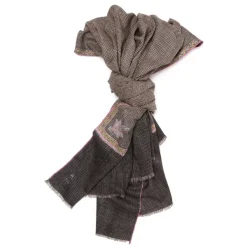 Yaser Shaw Mj Scarf "Varansi" Made Of Finest Hand Embroidered Pashmina Cashmere -