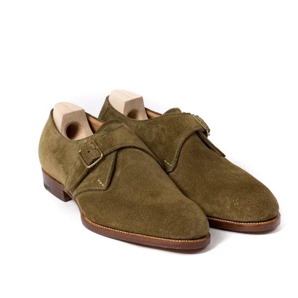 Saint Crispin's Monk "Classic" Made Of Olive Green Suede - Purely Handcrafted