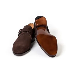 Saint Crispin's Monk Made Of Dark Brown Suede