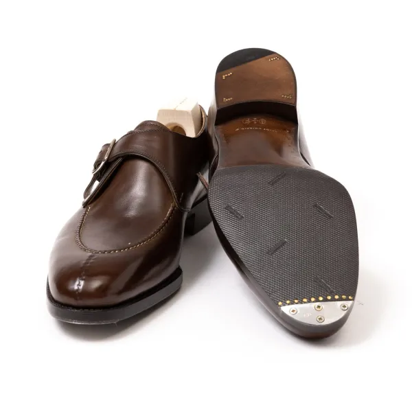 Saint Crispin's Monk "Split Toe Apron" Made Of Brown Calfskin - Purely Handcrafted