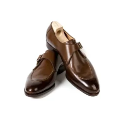 Saint Crispin's Monk "Split Toe Apron" Made Of Brown Calfskin - Hand-Colored