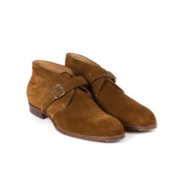 Saint Crispin's Monkbootee "Iconic" Made Of Tobacco Brown Suede - Purely Handcrafted