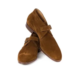 Saint Crispin's Monkbootee "Iconic" Made Of Tobacco Brown Suede - Purely Handcrafted
