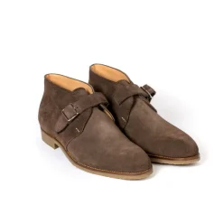 Saint Crispin's Monk-Bootee Made Of Brown Suede
