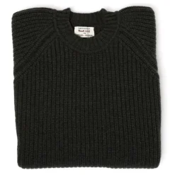 William Lockie Moss Green Pure Lambswool Sweater "Joss Earl" - 8 Ply