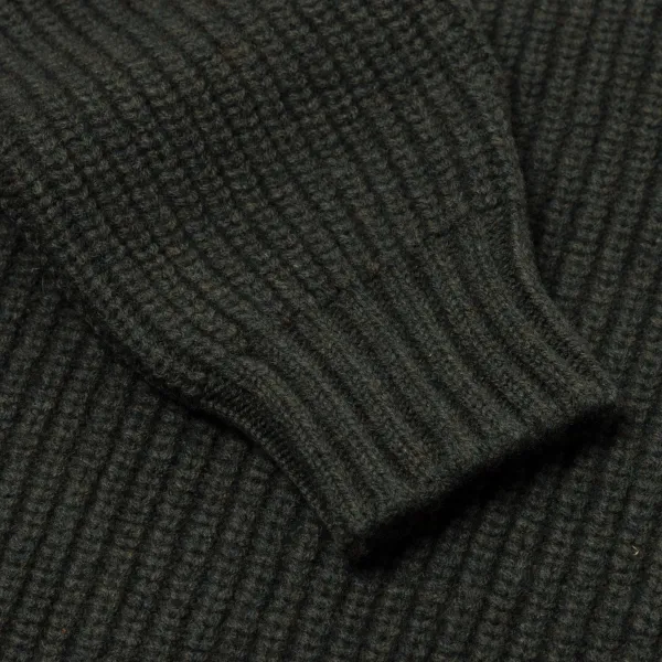 William Lockie Moss Green Pure Lambswool Sweater "Joss Earl" - 8 Ply