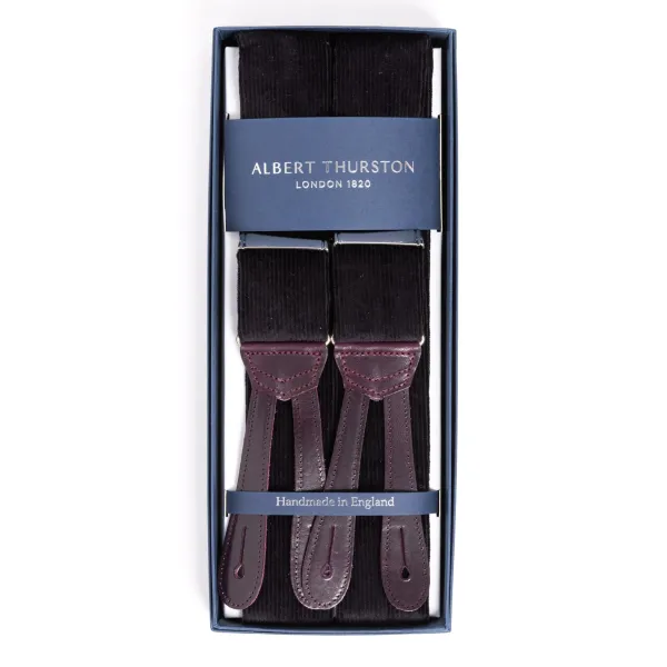 Albert Thurston Needlecord Suspenders With Buttons